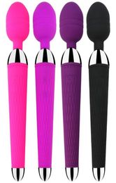 USB Charging AV Vibrator Magic Quiet Vibrating Stick Pulse Wand Massager Sex Products Vibration For Women9203446