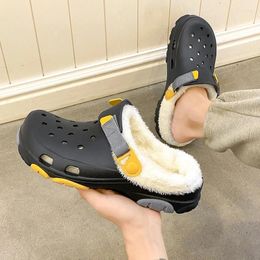 Casual Shoes Men Slippers Winter Sandals Soft Soles Increase Non-slip Women Garden For Home Wear With Bags Wool Slipper