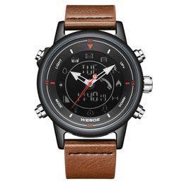 WEIDE Leather Strap Digital Bluetooth Smartwatch Clock 5ATM Waterproof Men Wristwatch Business Causal Alarm Relogio Masculino 2819