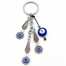 Keychains Eye Keychain Lucky Fatima Hand Heart Butterfly Car Keyring Blue Turkish Evil Key Chain For Women Men Jewelry