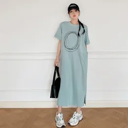 Party Dresses Summer T-Shirts Woman For 2024 Pockets Plus Size Lady Vestidos Loose Clothes Female Robe