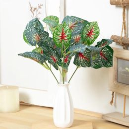 Decorative Flowers Artificial Foliage Plastic Green Plant Party Backdrop Arrangement Home Wedding Desktop Office Fake Garden Decorations