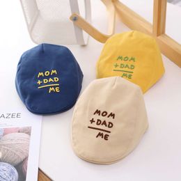 Winter Spring Baby 2-5 Years Children Berets for Boy Girl Embroidery Letter Solid Colour Soft Cotton Outdoor Sun Hats Beret