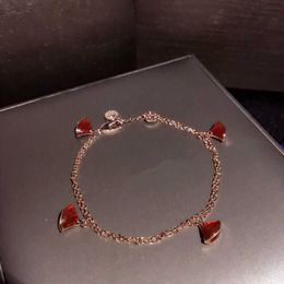 The first choice go out essential Bulgarly bracelet Double White Red Four Skirt Bracelet with 18k Rose Gold Plated 9DKA