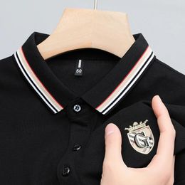 Men's Polos Summer High-end Brand Short Sleeve POLO Shirt Fashionable Design Embroidered Top Customized Comfortable Silk T-shirt