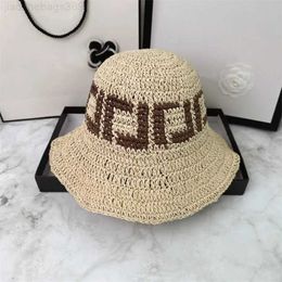 Chapéus de aba larga Chapéus de balde Designer feminino Chapéus de palha dobrável Chapéus de balde Designers Casquette Men Sun Cap Beach Grass Braid Fashion Straw Visor Travel Hat Sun Hat F Comfo