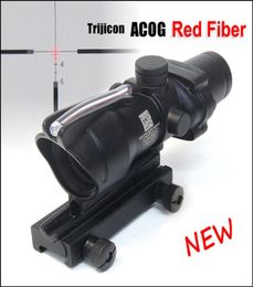 Tactical ACOG 4x32 Optical Fiber Scope Hunting Red Illuminated Crosshair Reticle reflective coating Weaver Rifle Scopes Combat Sig6440150