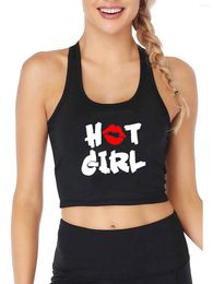 Women's Tanks Girl Design Cotton Sexy Breathable Slim Fit Crop Top Wife Street Fashion Flirtatious Tank Tops Gym Sport Fitness Camisole