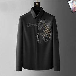 Mens Shirt Luxurys Designers Menswear Casual bussiness Shirtsa Classic Man Dress Shirts Men Long Sleeve Brand Fashion Spring