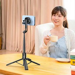 Selfie Monopods Mobile phone selfie stick magnetic tripod selfie stick adjustable phone holder with remote control 360 rotation live streaming tripod S2452207