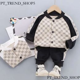 Roupas de menino bebê Conjunto de roupas casuais de outono Conjunto de roupas infantis Jaqueta de camisa esportiva+calça esportiva Primavera 9b7