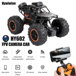 Diecast Model Cars Rc Car With HD 720P WIFI FPV Camera Machine On Remote Control Stunt 1 18 2.4G SUV Radiocontrol Climbing Toys For Kids on a Sign T240521