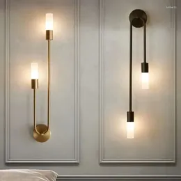 Wall Lamp Modern Nordic Led Lamps Long Strip Sconce For Home El Stairs Bedroom Bedside Luxury Living Room Decoration