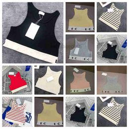 Designer Womens Tank Tops T Shirts Summer Women Tops Tees Crop Top Embroidery Sexy Off Shoulder Black Casual Sleeveless Backless Top Shirts Solid Stripe Color Vest