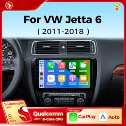 Car Dvd Radio Multimedia Player for VW Volkswagen Jetta 6 MK6 Wireless Carplay Android Auto Car Stereo 48EQ GPS DSP 2 Din