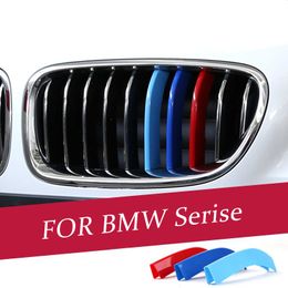 Car Styling 3D M Front Grille Trim Sport Strips Cover Motorsport Stickers For BMW 1 3 5 7 Series X3 X4 X5 X6 Nebht