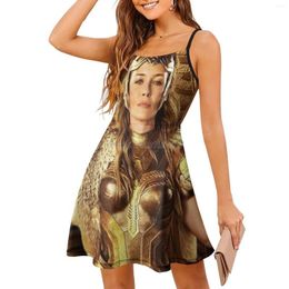 Casual Dresses A Fierce Warrior Sling Party Dress Women Print Midi Fashion Elegant Lady Beach Selling Trending