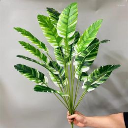 Decorative Flowers Artificial Banana Tree Large Tropical Plant Branch Green Fake Palm Leaves For Christmas Home Garden Room Decoration