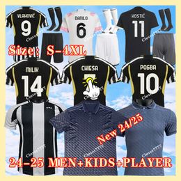 JUvEntUs 23 24 25 soccer jerseys CHIESA home away player GATTI MILIK RABIOT MARIA VLAHOVIC KEAN POGBA McKENNIE LOCATELLI football shirt 2023 2024 3xl 4xl Kits men Kids