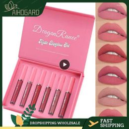 Lip Gloss Cosmetics Glaze Gift Box Non-stick Cup Soft Mist Red Tint Set Liquid Lipstick Lips Makeup