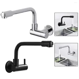 Kitchen Faucets Black Faucet Single Handle Cold Water Taps Wall Mounted 360 Rotation Sink Tap