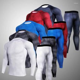 Men's Thermal Underwear Men Pro Quick Dry Compression Long Johns Fitness Winter Gymming Male Spring Autumn Sporting Runs Workout Sets