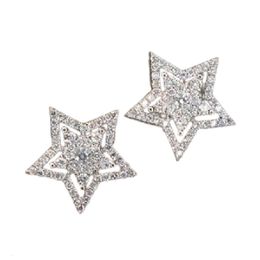 Söt Star Lab Diamond CZ Stud Earring 100% riktig Sterling Sier smyckengagemang Bröllop örhängen för kvinnor brud kärlek D4