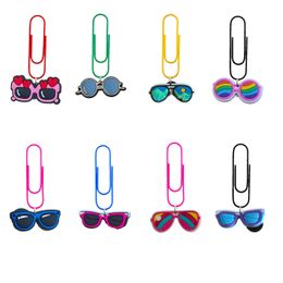 Pins Brooches Glasses Cartoon Paper Clips Sile Bookmarks Dispenser Bookmark Memo Clip Funny Paperclips Colorf Pagination With Metal Bo Otirv