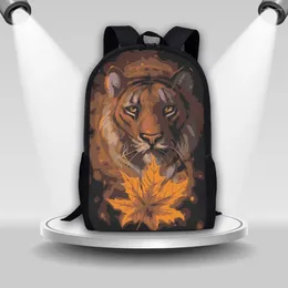 Backpack Coloranimal 3D Tigers Prints Pattern Printing Forest King Cool Colourful Painting Fashion Boys School Bag Summer Breathable Strap