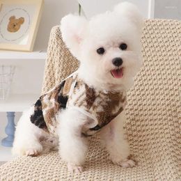 Dog Apparel Print Coat Jacket Pet Clothes Lamb Fashion Clothing Dogs Small Cute Chihuahua Warm Autumn Winter Brown Boy Mascotas