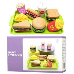 Kitchens Play Food Kitchens Play Food 9-piece/set childrens simulation food toy game house hamburger and french fry WX5.218725