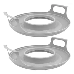 Plates 2 Pack Microwave Bowl Holder With Handles - Cool Plate Tray