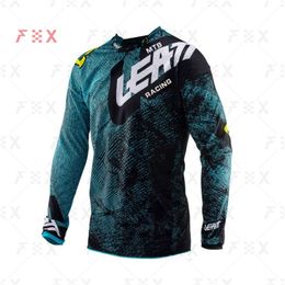 Scli Men's T-shirts Mtb Leatt Racing Motorcycle Mountain Bike Team Downhill Jersey Offroad Bicycle Locomotive Shirt Cross Country