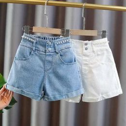 Shorts Shorts Girls Summer 3-10-14 T Childrens Jeans Shorts New Fashion Childrens Wear Girls Big Boys Thin White Pants WX5.22
