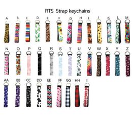 Party Favour Neoprene Wristlet Keychains Lanyard Serape Print With Strap Band Split Ring Key Chain Holder Hand Wrist Lanyard Ke7147581