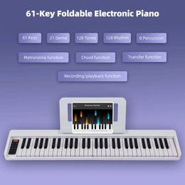 Keyboards Piano Baby Music Sound Toys Multi functional electronic tube organ portable 61key foldable electronic piano LCD display WX5.2185256
