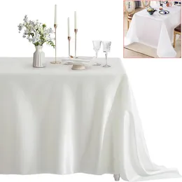 Table Cloth Rectangle Satin Tablecloth Wedding White For Christmas Baby Shower Birthday Events Banquet Decor Home Dining