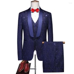 Men's Suits 2024 (suit Waistcoat Trousers) British Fashion Wedding Ceremony Western Clothing Slim-fit Three-piece Set M-6XL