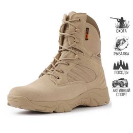 Outdoor Shoes Sandals Tactical Male Boots Outdoors Climbing Special Force Leather Waterproof Desert Combat Army Work Shoes YQ240301 s24523
