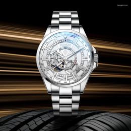 Wristwatches GUANQIN Men's Automatic Watch Stainless Steel Mechanical Wristwatch For Men Luminous Clock Luxury Fashion 2024 Waterproof