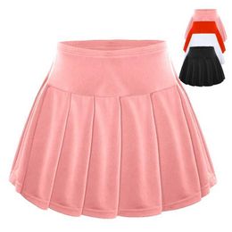 Skirts Skirts Summer Girls Skirts Elastic Sports Skirts For Girls Mini Short School Skirt Solid Colour High Waist Pleated Skirt Childrens Clothing WX5.21