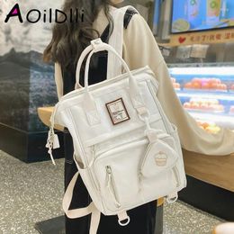 Backpack Fashion Women High School Student Bookbag Bag For Teenage Girls Boy Travel Waterproof Black