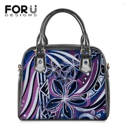 Shoulder Bags FOURDESIGNS Luxury Pu Crossbody Tote Womans Hawaii Floral 3D Printed Ladies Casual Large Capacity Handbags Bolsas