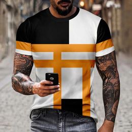 Men's T-Shirts Mens casual T-shirt summer short sleeved cool personalized 3D printed T-shirt top street designer T-shirt clothing J240523