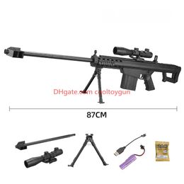 M416 Barrett Gel Ball Toy Gun Electric Manual Dual Mode Submachine Gun Model Outdoor Cs Pubg Game Prop Durable Collection Birthday Gifts For Boys Fidgets Toys