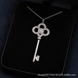 Designer's High version Brand Classic Size Heart Crown Key Necklace 925 Sterling Silver Long Sweater Chain Instagram for a premium feel