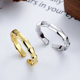 Bu Rings Personalized Design Ring S925 Sterling Silver Trend Japanese and Korean Magazine Smooth Bamboo Ring Fashion Ins Net Red Simple Versa