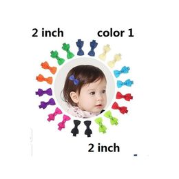 Hair Accessories 15% Off 100Pcs/ 2 Inch Grosgrain Ribbon Mini Boutique Bows Ribbon-Wrapped Clips For Baby Girls Toddlers Kids Barrette Otvig