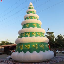 wholesale Free Door Ship Outdoor Activities commercial LED lighting giant inflatable Christmas Tree Air Balloon Model 10mH (33ft) with blower