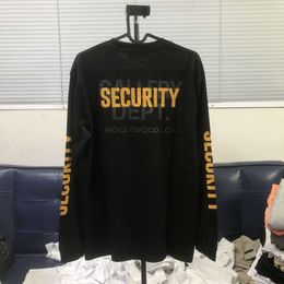 New Arm Yellow Label Letter Printing Long Sleeve T-shirt for Men and Womens Loose Bottom Fashion